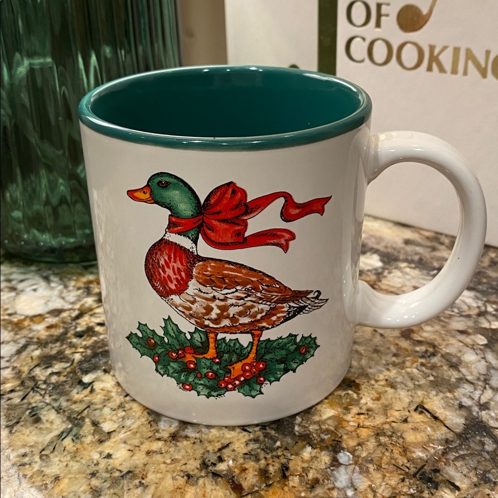 Vintage Potpourri Press holiday coffee mug with mallard duck